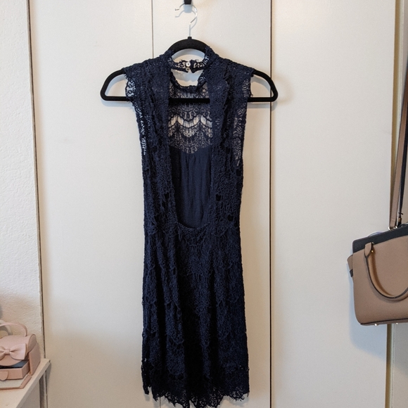 Free People Navy Day Dream Bodycon Dress - Picture 3 of 6
